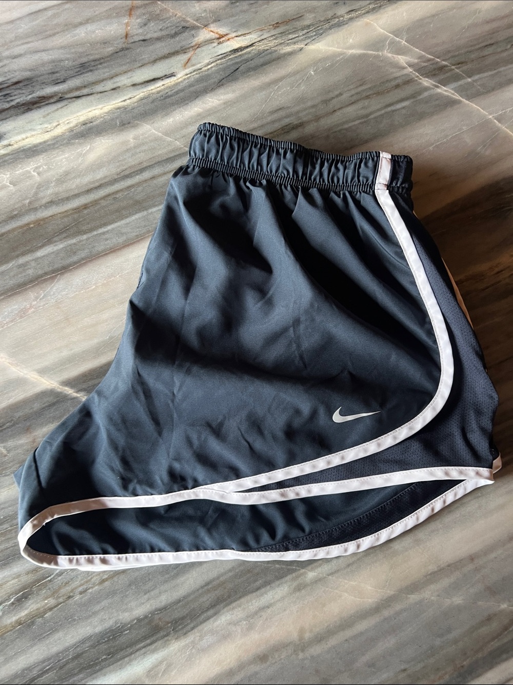 Nike Black Shorts with White Piping